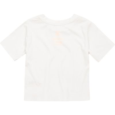 Mini girls white ribbed t-shirt